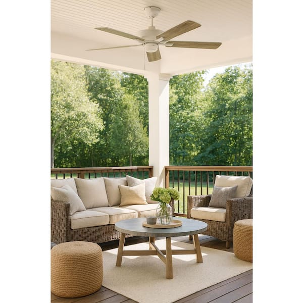 Hinkley Metro 52 in. 3-Speed Indoor/Outdoor Dual Mount Ceiling Fan, Chalk White