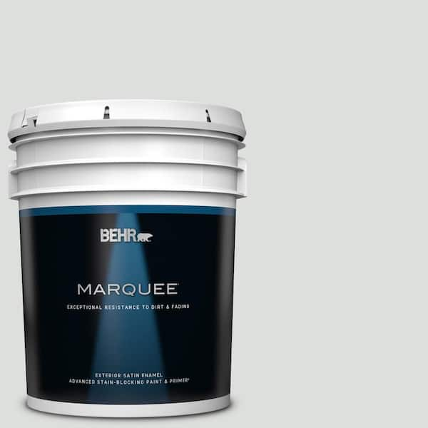 BEHR MARQUEE 5 gal. #BL-W11 Tinsmith Satin Enamel Exterior Paint & Primer