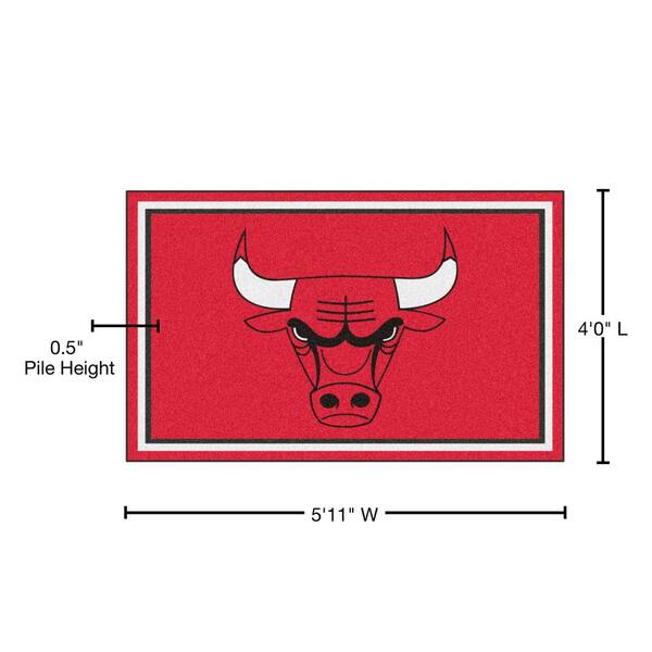 Chicago Bulls Logo Red Mascot Mat - Floor Rug - Area Rug - NBA