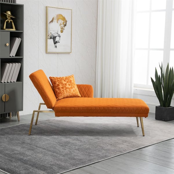 orange velvet chaise