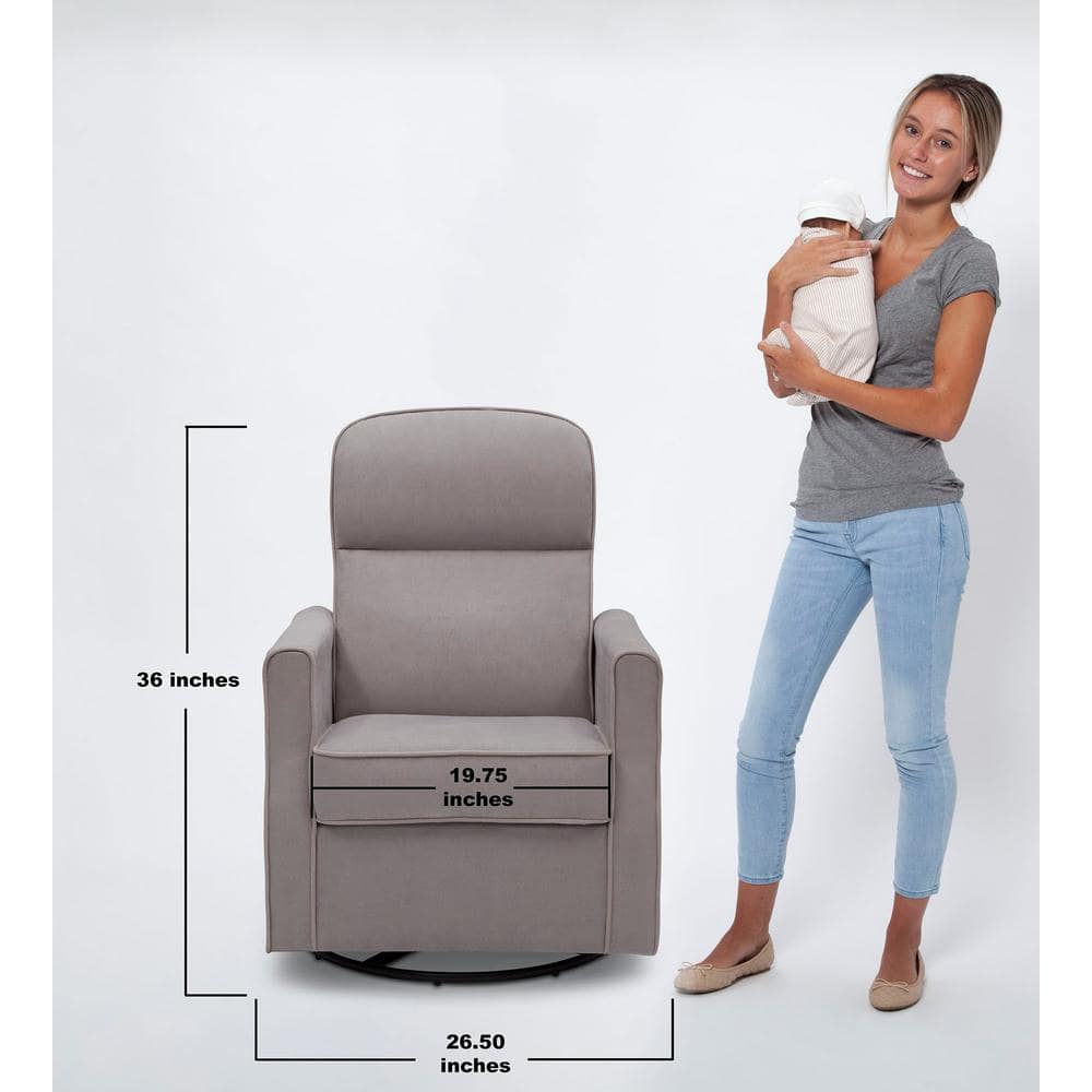 Dove Gray Petite Microfiber Nursery Glider Swivel Rocker