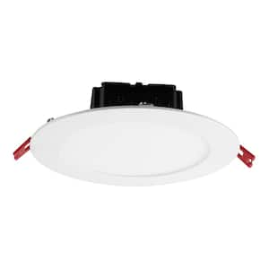 6 in. White Flush Round Wet Rated LED Integrated Recessed Lighting Kit