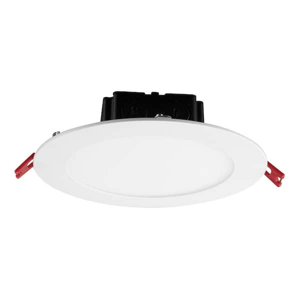 Commercial Electric 6 in. White Flush Round Wet Rated LED Integrated Recessed Lighting Kit