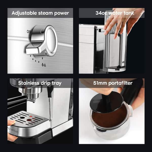CASABREWS CM5418™ Compact 20-Bar Espresso Machine with Stainless Steel –  Sincreative