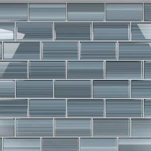 Deep Ocean 3 in. x 6 in. Glass Tile for kitchen Backsplash and Showers (10 sq. ft./per Box)