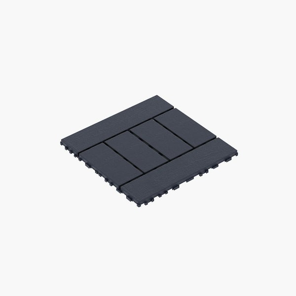 WRIGHTMASTER 1ft. x 1ft. Quick Deck Polypropylene Interlocking Deck Tile in Midnight Blue (48 sq. ft. per Box)