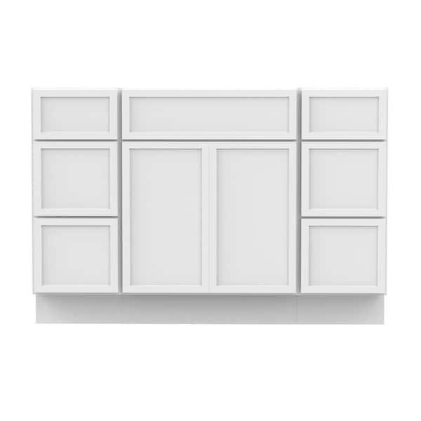 48 in. W x 21 in. D x 32.5 in. H Bath Vanity Cabinet without Top in White (Unassembled)