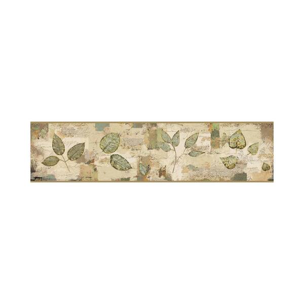 York Wallcoverings Pressed Leaves Border beige/green Wallpaper Border