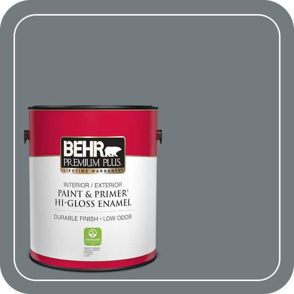 BEHR PREMIUM PLUS 1 gal. #PPU25-19 Ocean Swell Hi-Gloss Enamel Interior/Exterior Paint & Primer