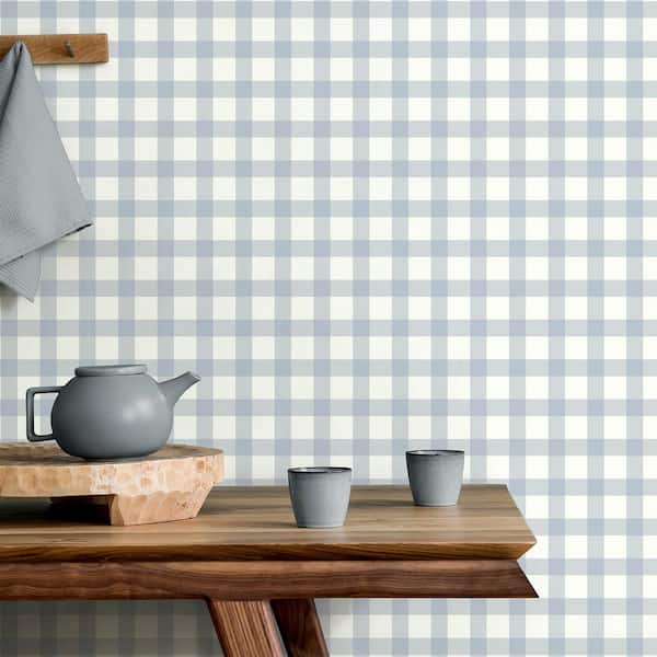 Belen Blue Gingham Wallpaper