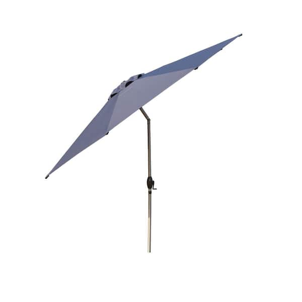Domi 9 ft. Market Patio Umbrella with Push-Button Tilt and Crank in Navy Blue