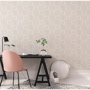 Metallic FX Taupe and Gold Geometric Non-Woven Paper Wallpaper