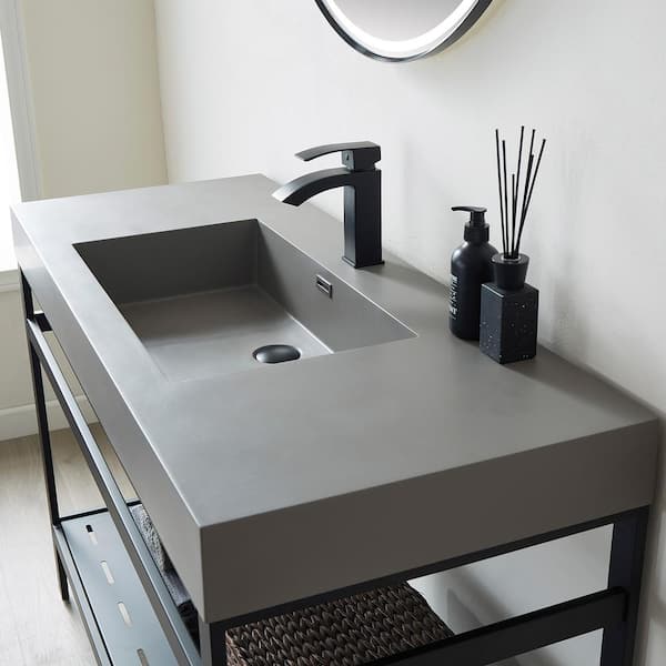 Ablitas 48 in. Composite Stone Single Console Bathroom Sink in Gray