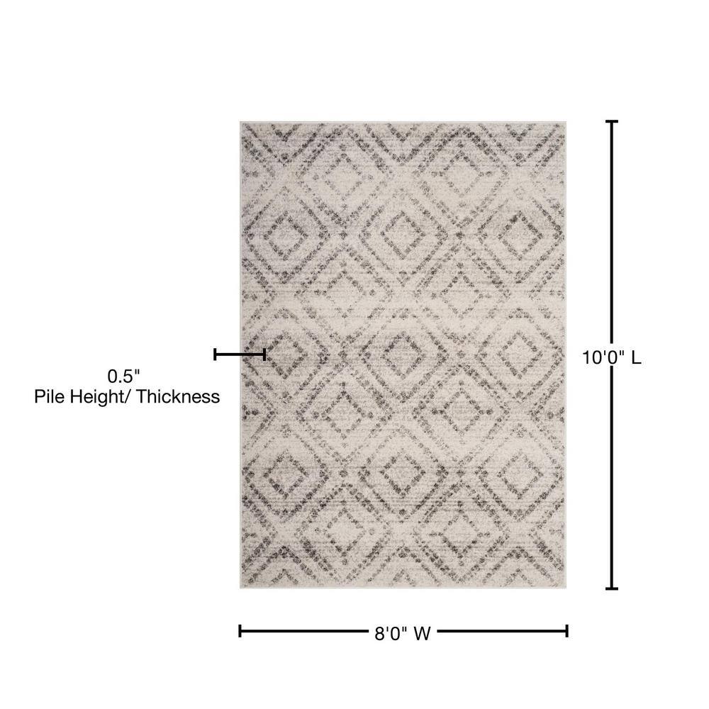 Gray Hand-Knotted Synthetic 8' x 10' Rectangular Rug