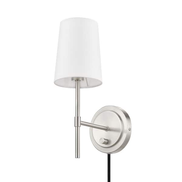 Hampton Bay Ridgeway 1-Light Brushed Nickel Wall Sconce