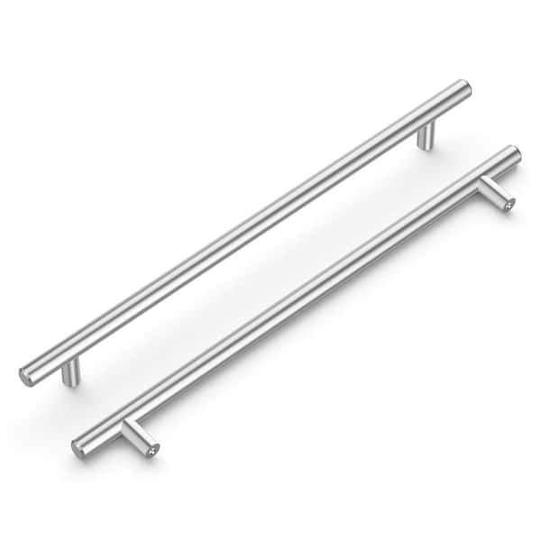 HICKORY HARDWARE Bar Pulls Collection Pull 10-1/16 in. (256mm) Center to Center Chrome Finish Modern Steel Bar Pulls (5-Pack)