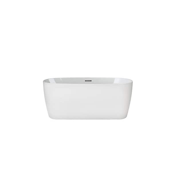 JACUZZI PRIMO 59 in. x 30 in. Soaking Bathtub with Center Drain in White