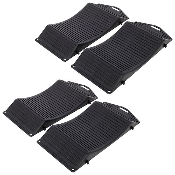 4-Pack Tire Saver Ramps, Wheels Tire Saver Ramps, Anti-Slip Hard Plastic Design, Black