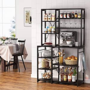 Topfurny Bakers Rack with Power Outlets and Led Lights, Coffee Station,  Kitchen Storage Shelf, 7-Tie…See more Topfurny Bakers Rack with Power  Outlets