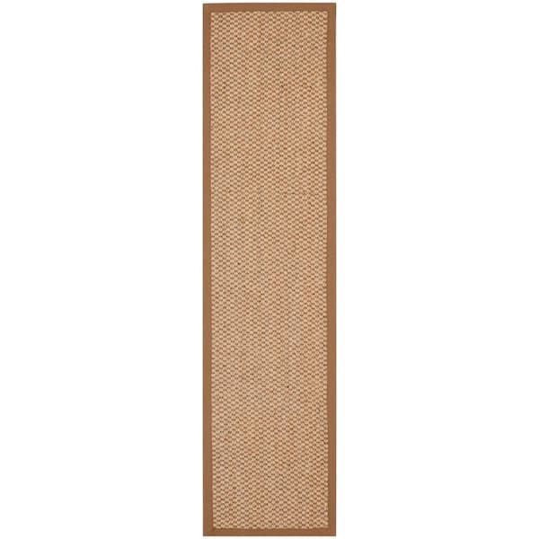 Natural Fiber Beige 2 ft. x 6 ft. Border Runner Rug
