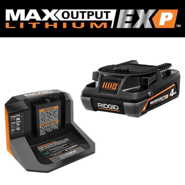 18V 4.0 Ah MAX Output EXP Lithium-Ion Battery & Charger RIDGID