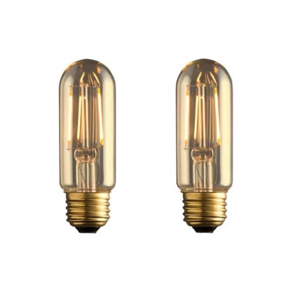 Archipelago 60W Equivalent Warm White T10 Amber Lens Vintage Radio Lamp Dimmable LED Light Bulb (2-Pack)