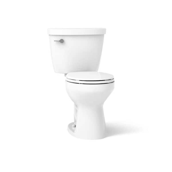 Cimarron 12 in. Rough In 2-Piece 1.28 GFP Single Flush Round Toilet in White with Soft Close Seat