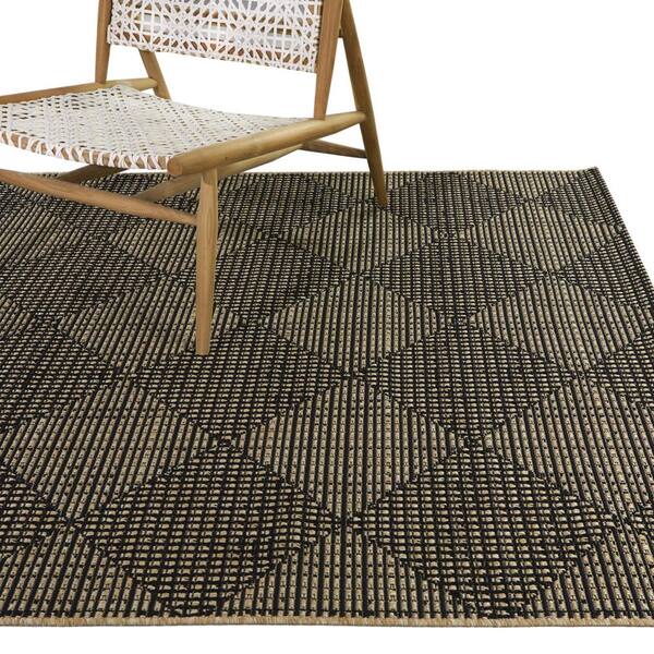 Chasewood Dark Brown 9 ft. x 12 ft. Geometric Indoor/Outdoor Area Rug