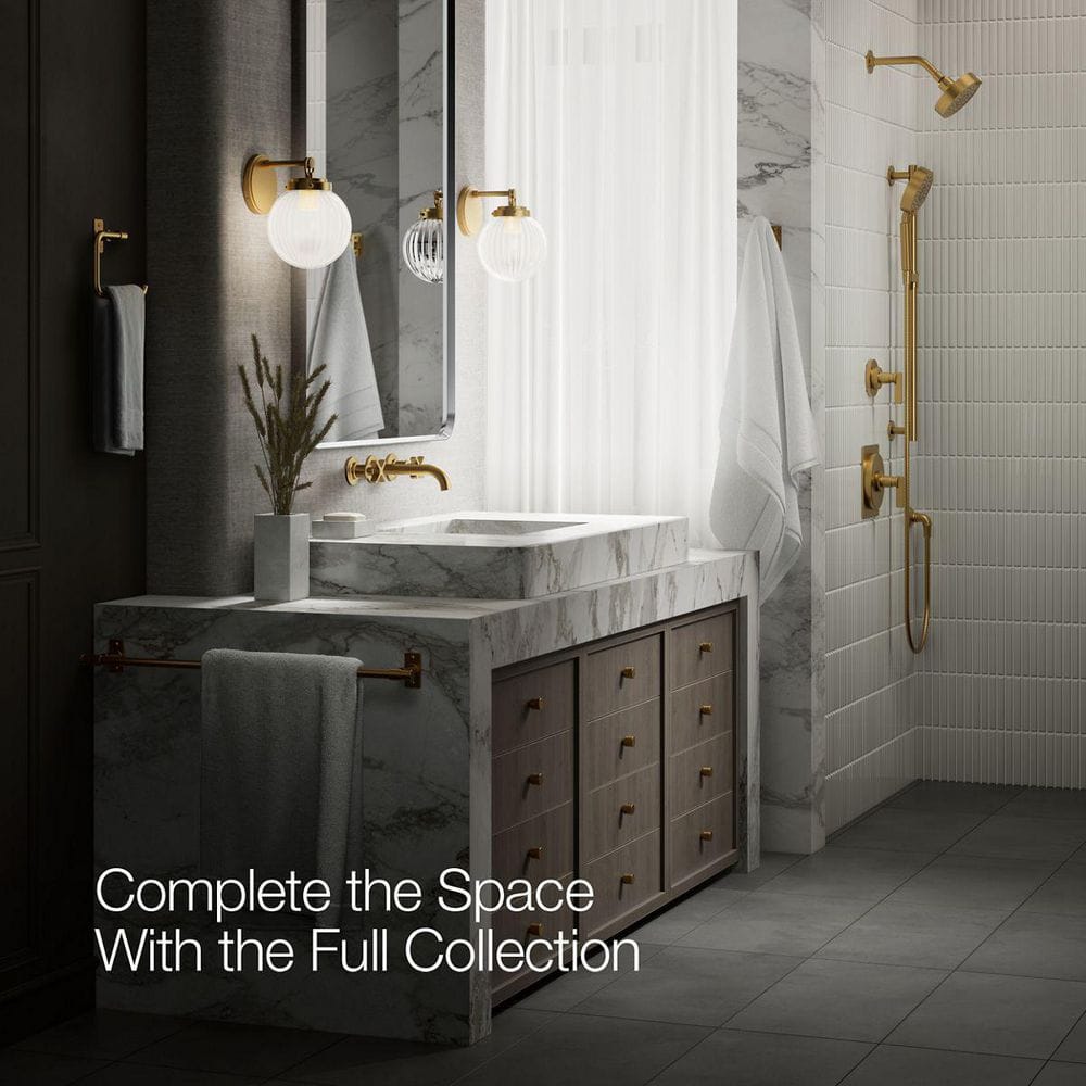 Vibrant Brushed Brass Wall-Mount Bathroom Faucet Set