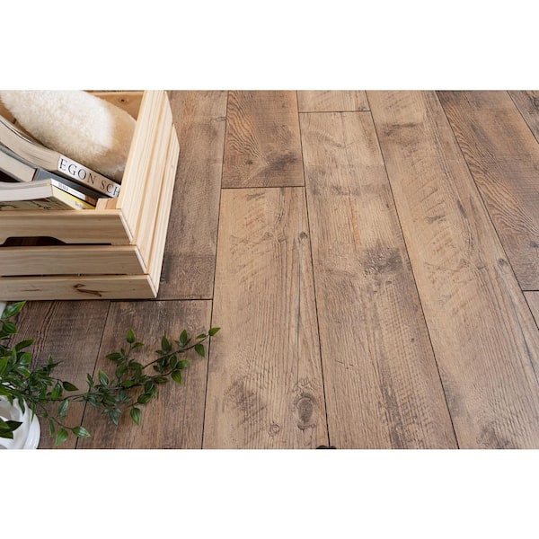 Rebel Trail Pine Rustic Brown 10 mm T x 8 in. W Waterproof Laminate Wood Flooring (18.60 sq. ft./Case)