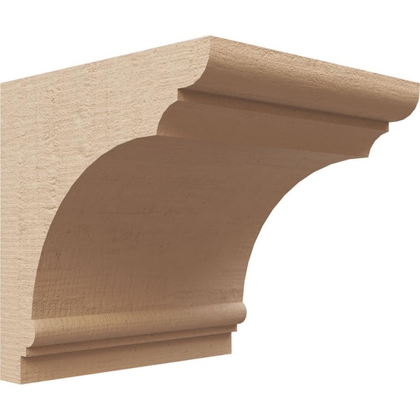 Ekena Millwork 6-in. x 6-in. x 6-in. Series 1 Wide Hughes Rough Cedar Woodgrain Timberthane Polyurethane Corbel, Primed Tan