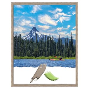 Hardwood Wedge Whitewash Wood Picture Frame Opening Size 22x28 in.