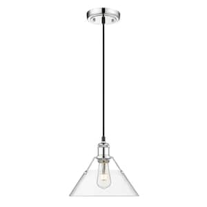 Orwell 100-Watt 1-Light Chrome and Clear Glass Pendant Light