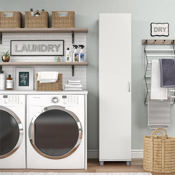 Lonn 15.67 in. x 74.29 in. x 15.39 in. 5 Shelves Freestanding Utility Cabinet in White