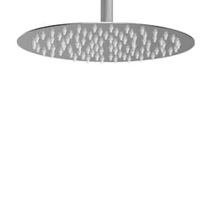 1-Spray Patterns with 2.5 GPM 10 in. Round Wall Mount Ceiling Mount Metal Ultra-Thin Fixed Shower Head in Brushed Nickel