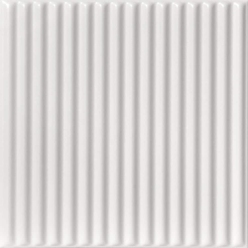 Corrugated Ultra Pure White 1.6 ft. x 1.6 ft. Decorative Foam Glue Up Ceili
