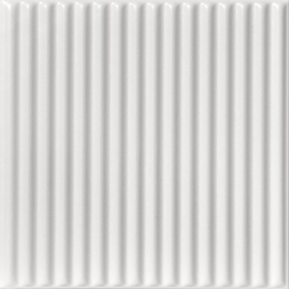 Corrugated Ultra Pure White 1.6 ft. x 1.6 ft. Decorative Foam Glue Up Ceili