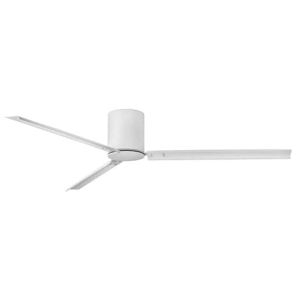 Indy Flush 72.0 in. Indoor/Outdoor Matte White Ceiling Fan with Remote Control