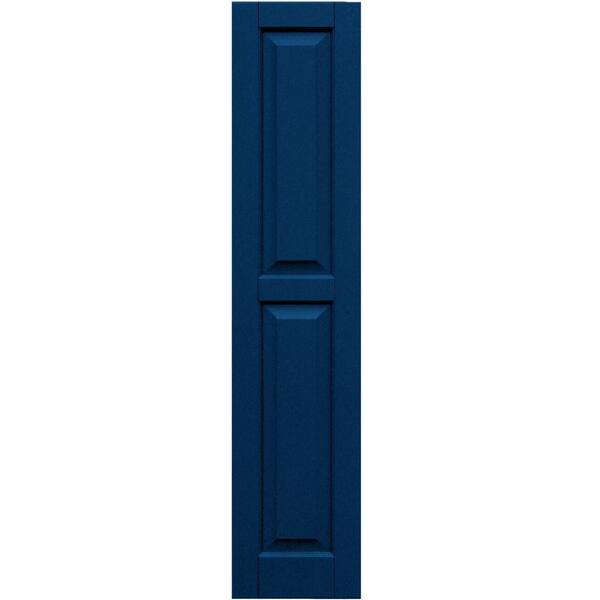 Winworks Wood Composite 12 in. x 56 in. Raised Panel Shutters Pair #637 Deep Sea Blue