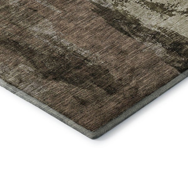 Mayfield Premium Machine Washable Abstract AMF1077 Brown 9 ft. x 12 ft. Area Rug