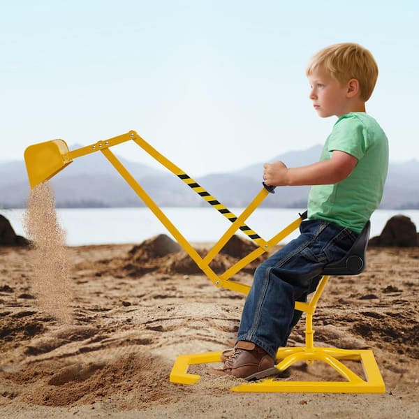 Gymax Sand Digger for Kids w/2-Handed Controls Flexible Shovel 360