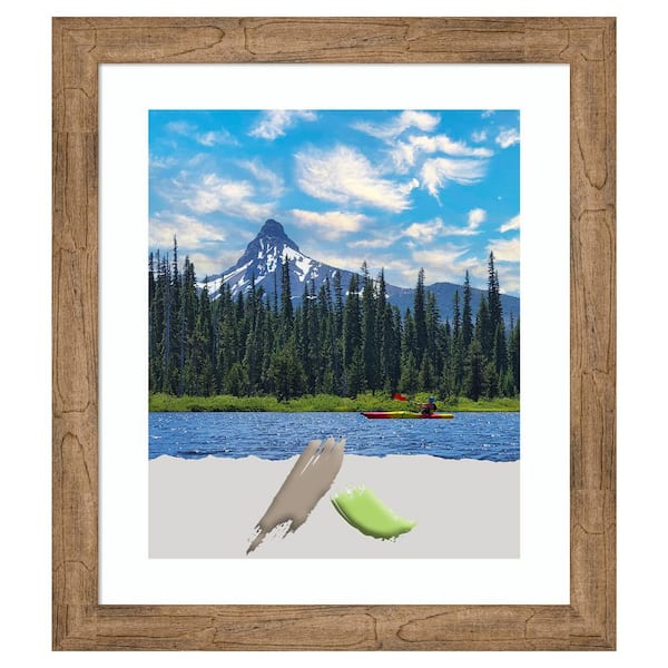 Amanti Art Owl Brown Narrow Wood Picture Frame Opening Size 20 x 24 in. (Matted To 16 x 20 in.)