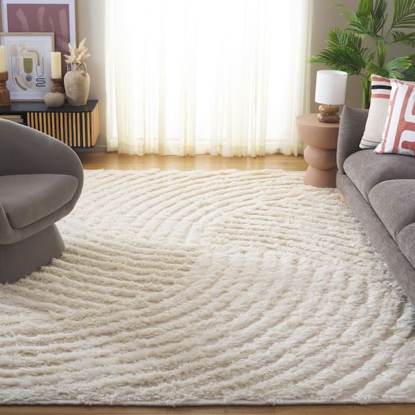 Casablanca 8 ft. x 10 ft. Ivory Solid Color Area Rug