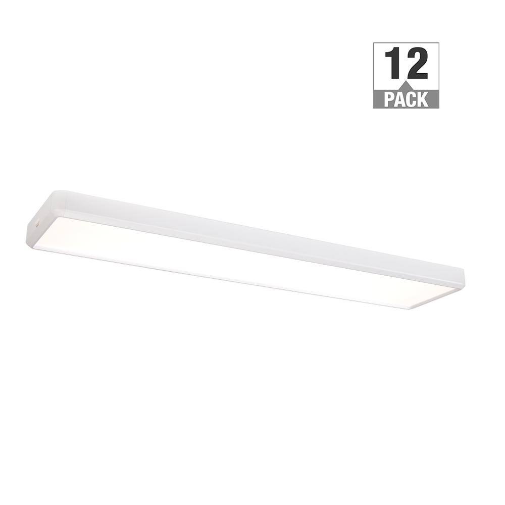 4 ft. x 10 in. White Back-Lit LED Panel Light Fixture 4000LM 50W 3000K 4000K 5000K Dimmable Kitchen Lighting (12-Pack) price history on PriceWatchPro