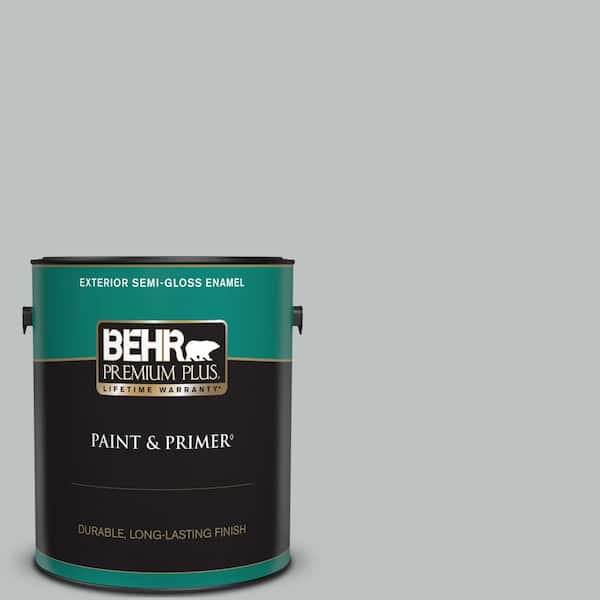 BEHR PREMIUM PLUS 1 gal. #PPU26-18 Silver Mine Semi-Gloss Enamel Exterior Paint & Primer