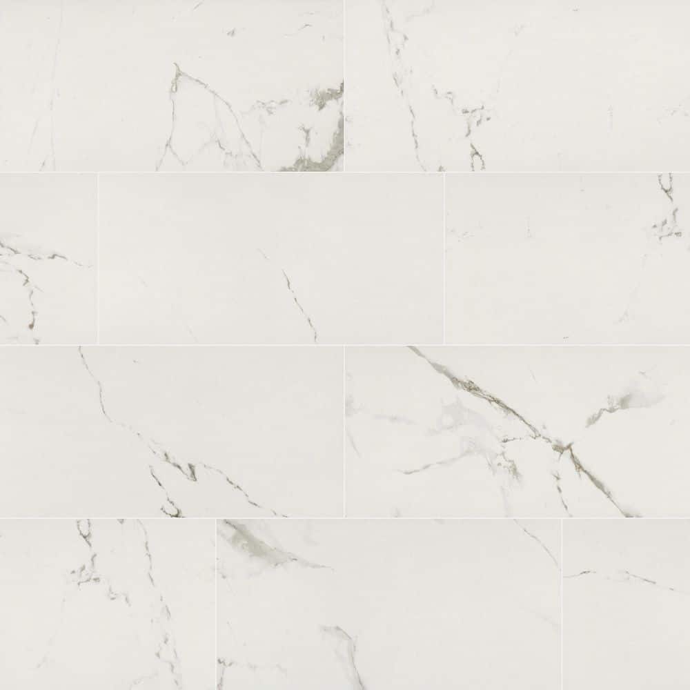 MSI Carrara White 12 in. x 24 in. Matte Porcelain Floor and Wall