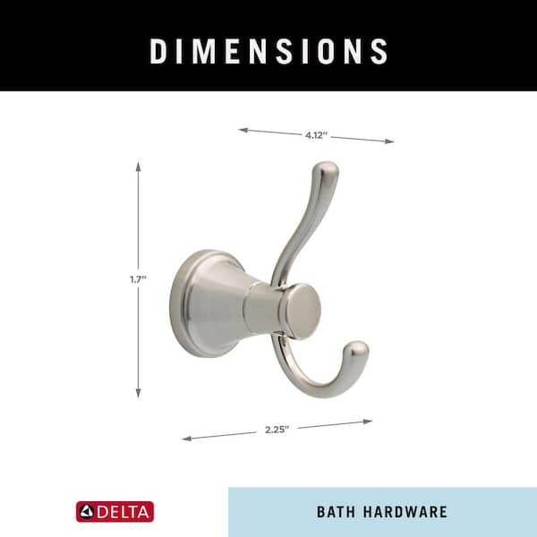 Delta Casara Double Towel Hook Bath Hardware Accessory in Brushed