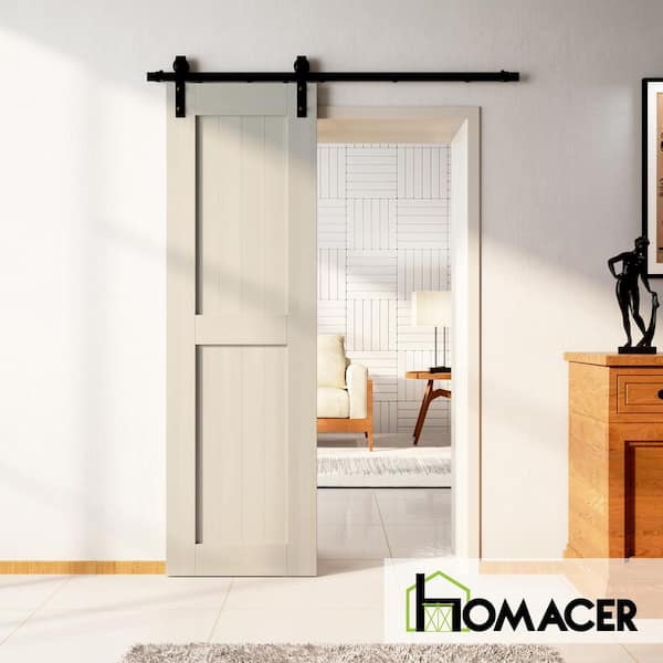HOMACER 30 in. x 84 in. H-Frame Tinsmith Gray Double Pine Wood