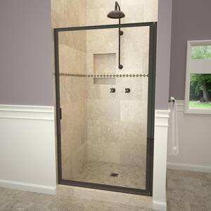 1100 Series 33-3/4 in. W x 70-1/2 in. H Framed Swing Shower Door in Oil Rubbed Bronze with Pull Handle and Clear Glass