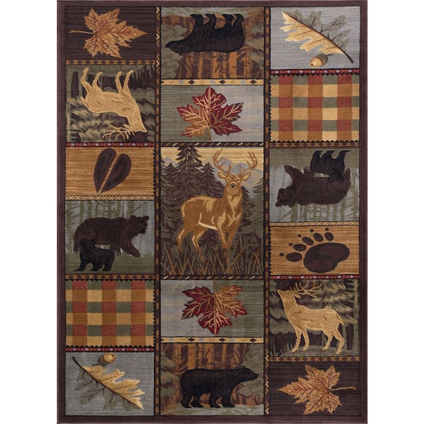 Nature Lodge Multi-Color 5 ft. x 8 ft. Indoor Area Rug